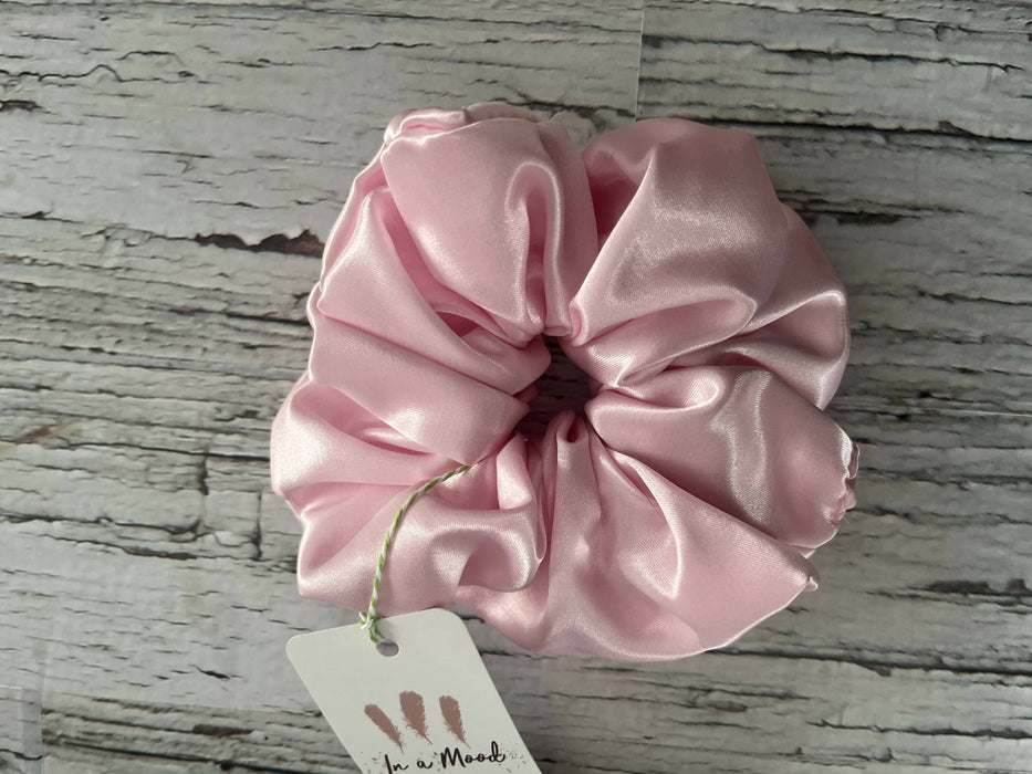 Pink satin XL scrunchie