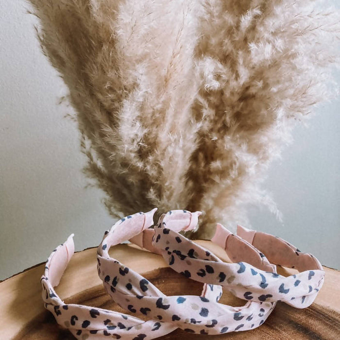 Twisted Blush Leopard Hairband