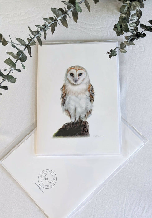 Greeting card-Barn owl