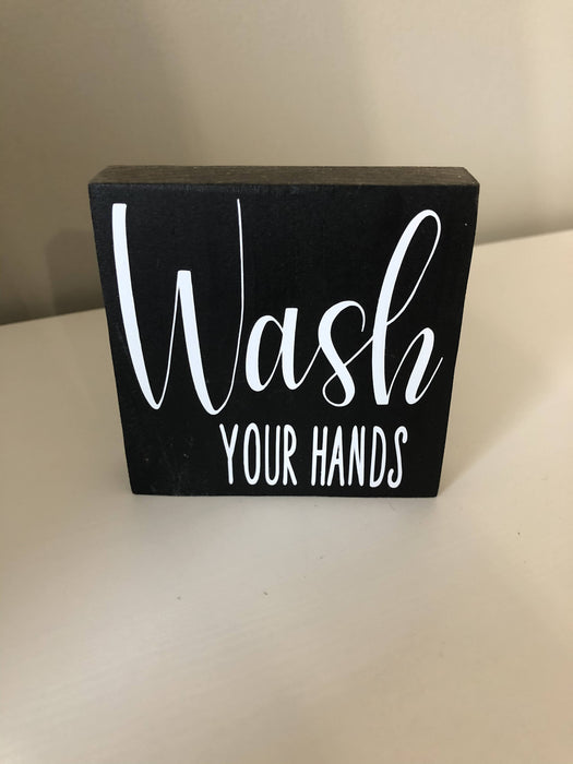 Wash your hands block sign
