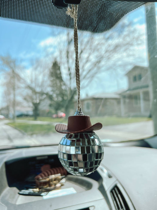 Disco cowgirl car charms