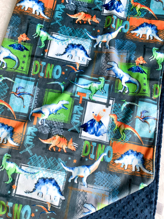 T-Rex Dinosaur Minky Blanket
