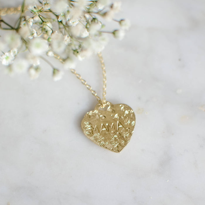 MAMA HEART FLORAL NECKLACE